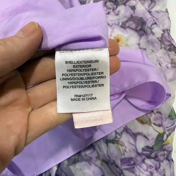 Badgley Mischka Floral Mock
Neck Pleated Gown Purple Maxi dress Size 12 - Picture 5 of 6